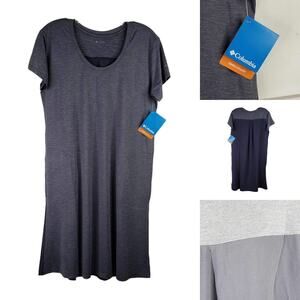 Columbia Dress Hazel Springs Blue Womens Size Small S Activewear SS Pockets New